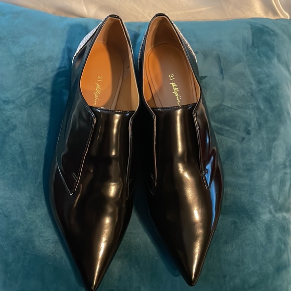3.1 PHILLIP LIM Nancy Patent Pointed Toe Oxford Sz EU 39.5